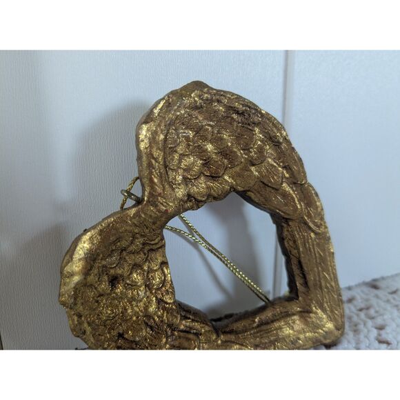 Gold Angel Wings in Heart Shape Tree Ornament - Picture 3 of 3